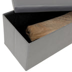 Ottoman de rangement pliant touffeté gris, 1 personne