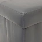 Ottoman de rangement pliant touffeté gris, 1 personne