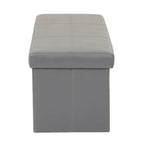 Ottoman de rangement pliant touffeté gris, 1 personne