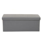 Ottoman de rangement pliant touffeté gris, 1 personne