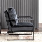 Fauteuil d'appoint en velours avec accoudoirs en métal, une place – Gris / Noir / Rose / Bleu
