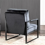 Fauteuil d'appoint en velours avec accoudoirs en métal, une place – Gris / Noir / Rose / Bleu