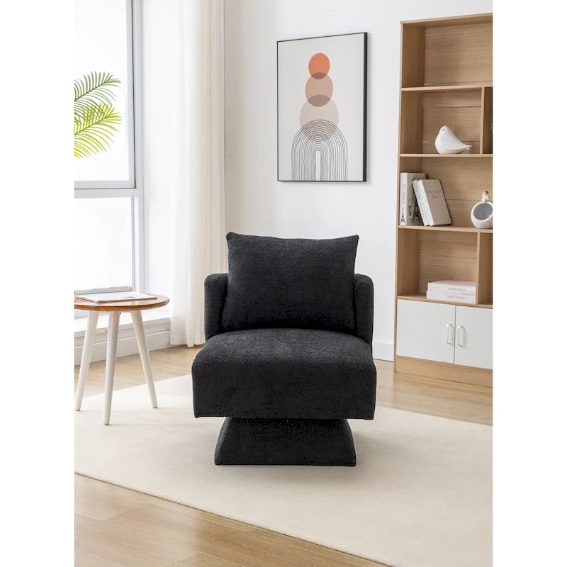 Fauteuil d'appoint pivotant à 360° – Velours, Multicolore, 1 place