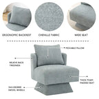 Fauteuil d'appoint pivotant à 360° – Velours, Multicolore, 1 place