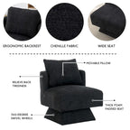 Fauteuil d'appoint pivotant à 360° – Velours, Multicolore, 1 place