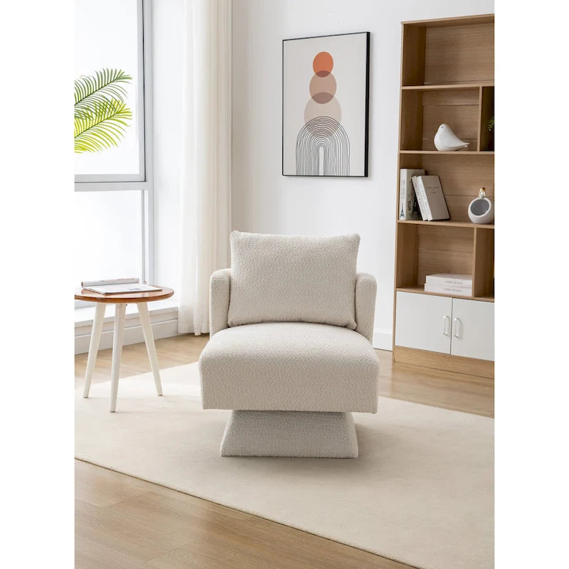 Fauteuil d'appoint pivotant à 360° – Velours, Multicolore, 1 place