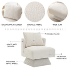 Fauteuil d'appoint pivotant à 360° – Velours, Multicolore, 1 place