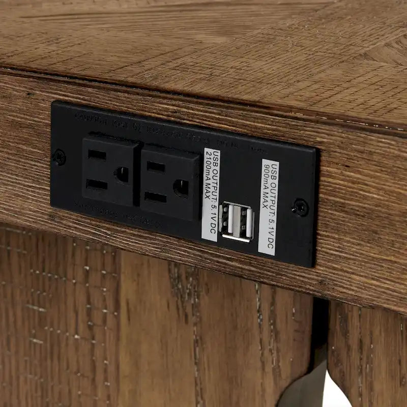 Console en chêne vieilli marron, 2 pieds