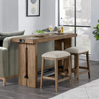 Console en chêne vieilli marron, 2 pieds