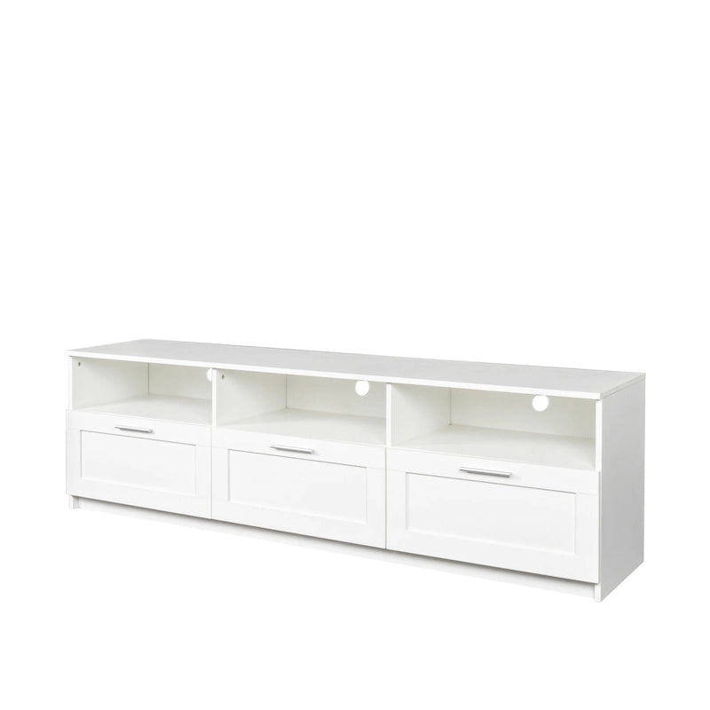 Meuble TV noir moderne avec 3 tiroirs, pour une personne