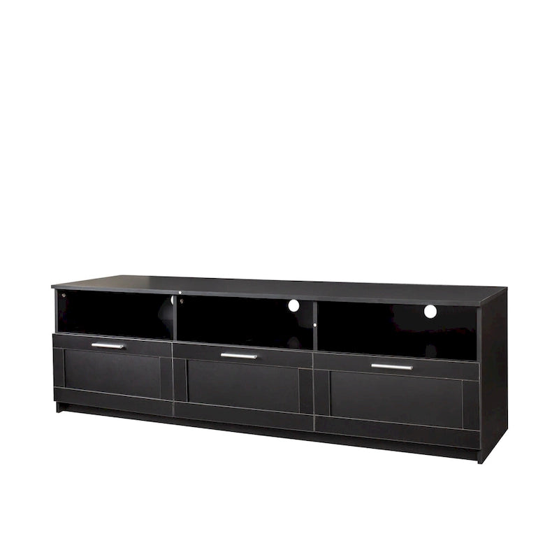 Meuble TV noir moderne avec 3 tiroirs, pour une personne