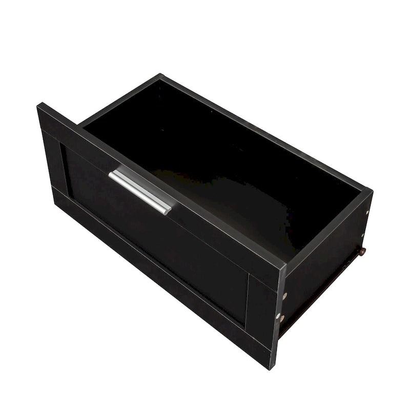 Meuble TV noir moderne avec 3 tiroirs, pour une personne