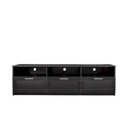 Meuble TV noir moderne avec 3 tiroirs, pour une personne