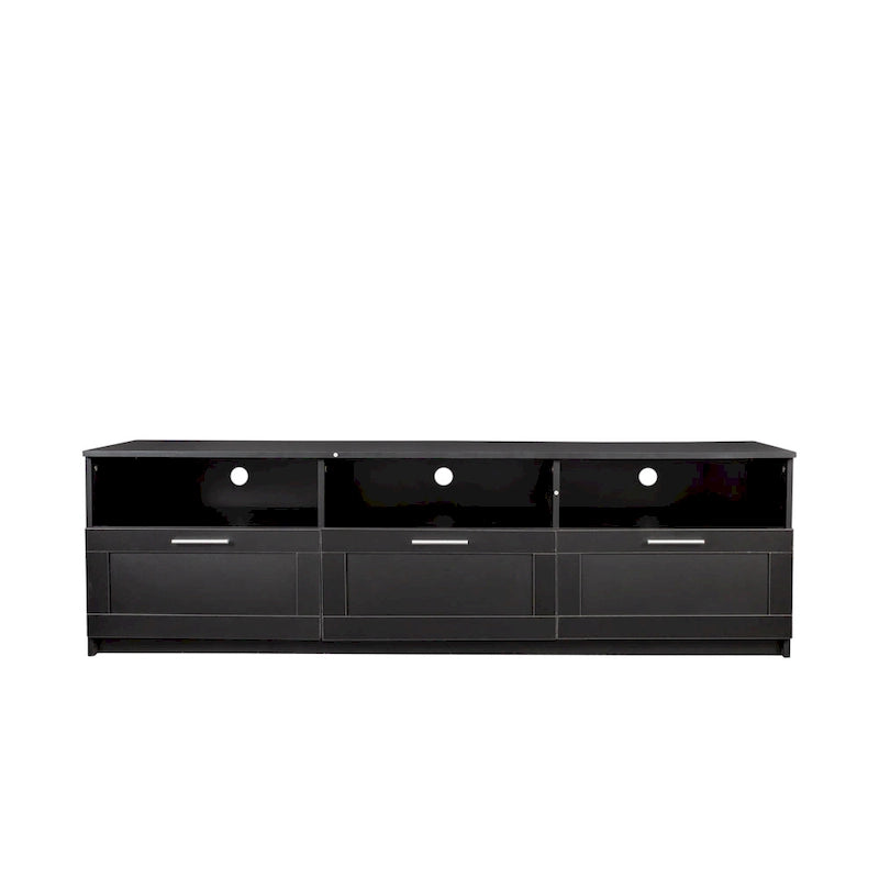 Meuble TV noir moderne avec 3 tiroirs, pour une personne