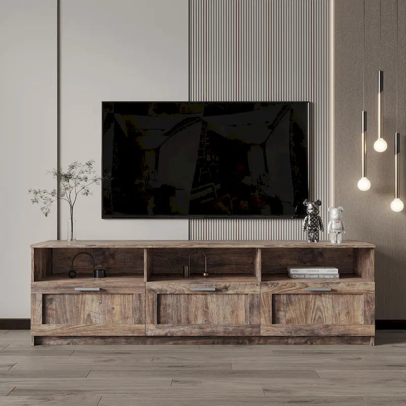 Meuble TV noir moderne avec 3 tiroirs, pour une personne