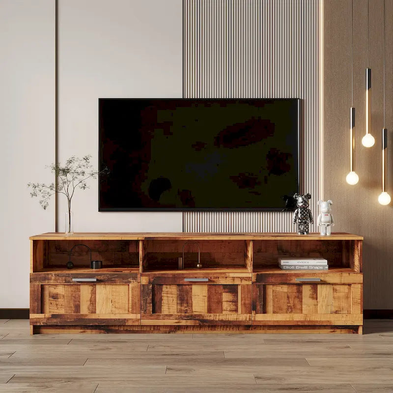 Meuble TV noir moderne avec 3 tiroirs, pour une personne