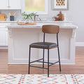 Tabouret de comptoir – Similicuir et dossier en bois, 1 place (Espresso / Crème)