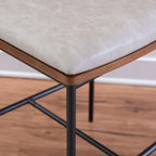 Tabouret de comptoir – Similicuir et dossier en bois, 1 place (Espresso / Crème)