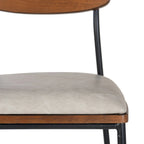 Tabouret de comptoir – Similicuir et dossier en bois, 1 place (Espresso / Crème)
