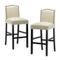 Tabouret de bar rembourré beige/gris/bleu clair, hauteur d'assise de 71 cm, lot de 2