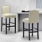 Tabouret de bar rembourré beige/gris/bleu clair, hauteur d'assise de 71 cm, lot de 2