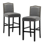 Tabouret de bar rembourré beige/gris/bleu clair, hauteur d'assise de 71 cm, lot de 2