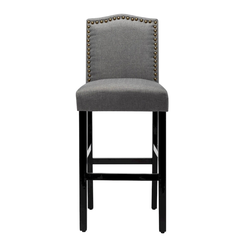 Tabouret de bar rembourré beige/gris/bleu clair, hauteur d'assise de 71 cm, lot de 2