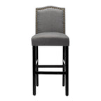 Tabouret de bar rembourré beige/gris/bleu clair, hauteur d'assise de 71 cm, lot de 2