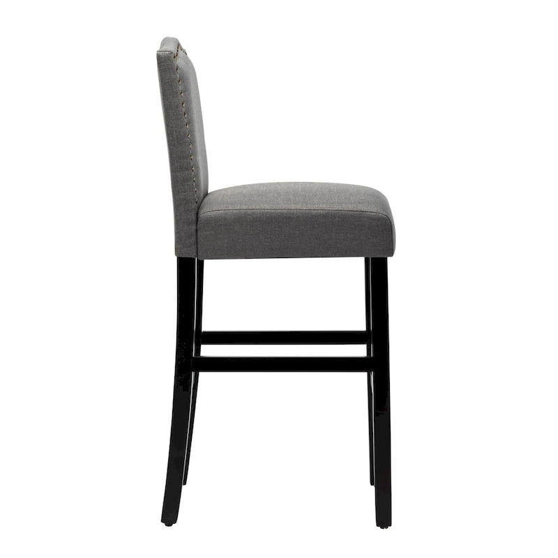 Tabouret de bar rembourré beige/gris/bleu clair, hauteur d'assise de 71 cm, lot de 2