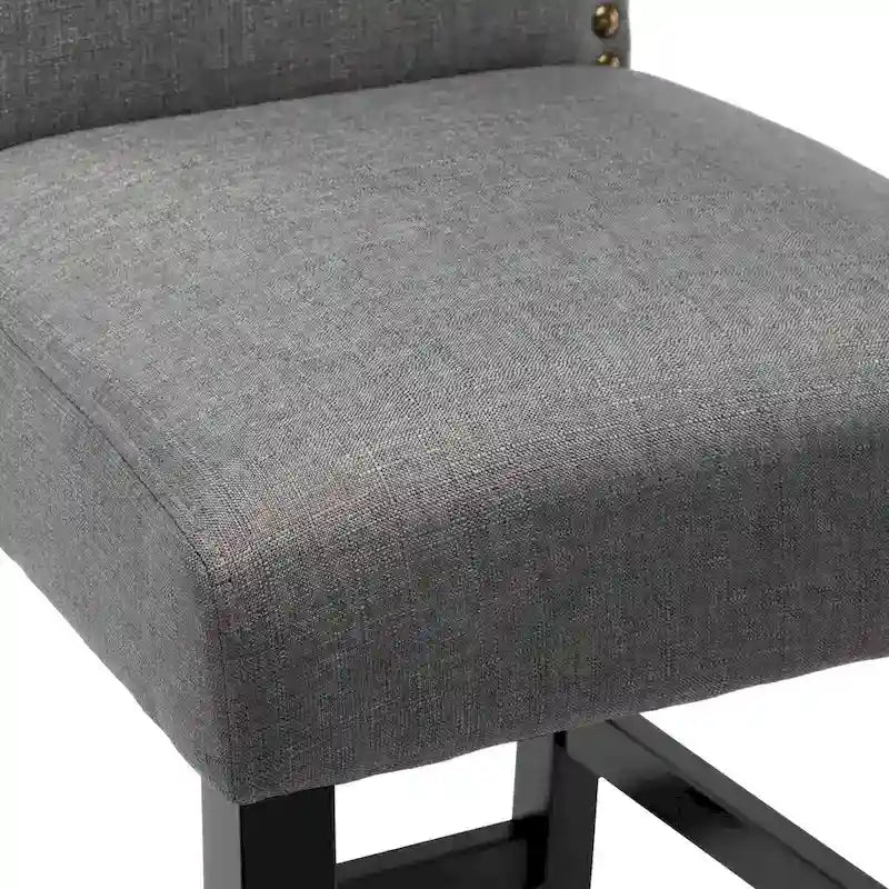 Tabouret de bar rembourré beige/gris/bleu clair, hauteur d'assise de 71 cm, lot de 2