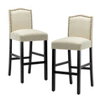 Tabouret de bar rembourré beige/gris/bleu clair, hauteur d'assise de 71 cm, lot de 2