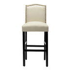 Tabouret de bar rembourré beige/gris/bleu clair, hauteur d'assise de 71 cm, lot de 2