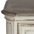 Commode 5 tiroirs – Blanc antique / Bisque patiné, style européen, montage par 1 personne
