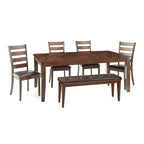 Banc de salle à manger sans dossier marron, individuel, assise rembourrée