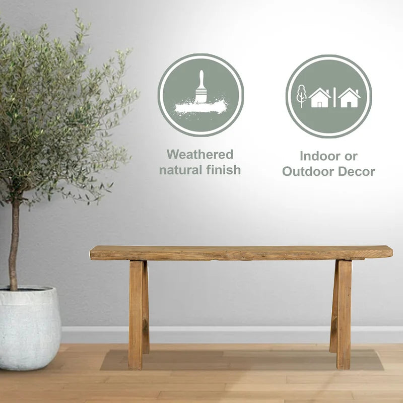 Banc en bois style nouille marron, 1 place
