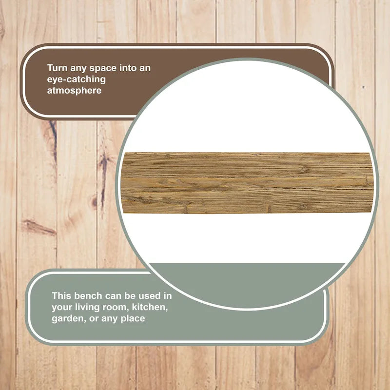 Banc en bois style nouille marron, 1 place