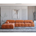 Canapé modulable 4 places en velours orange