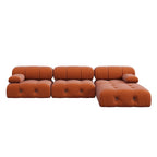 Canapé modulable 4 places en velours orange