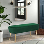 Repose-pieds banc en velours – Rose / Gris / Vert / Bleu, Pieds en métal, 1 personne