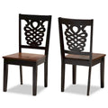 Chaise de salle à manger moderne, brun foncé et noyer, lot de 2