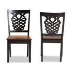 Chaise de salle à manger moderne, brun foncé et noyer, lot de 2