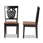 Chaise de salle à manger moderne, brun foncé et noyer, lot de 2