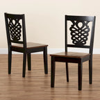 Chaise de salle à manger moderne, brun foncé et noyer, lot de 2