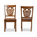 Chaise de salle à manger moderne, brun foncé et noyer, lot de 2