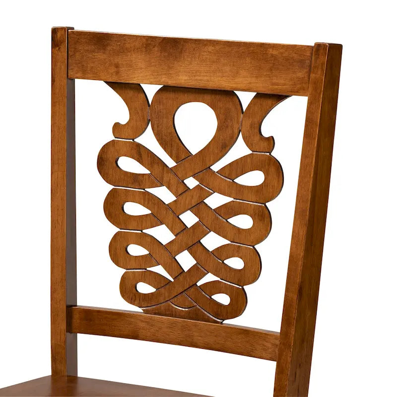 Chaise de salle à manger moderne, brun foncé et noyer, lot de 2