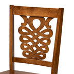 Chaise de salle à manger moderne, brun foncé et noyer, lot de 2
