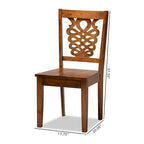 Chaise de salle à manger moderne, brun foncé et noyer, lot de 2
