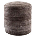 Pouf cylindrique rayé gris/bleu – Coussin de sol pour 1 personne