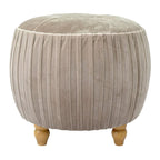 Ottoman rond en velours, émeraude/beige, 1 place
