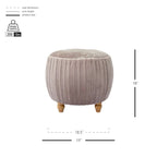 Ottoman rond en velours, émeraude/beige, 1 place
